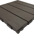 Syneco 30x30x2cm Polypropylene 4 Slats Decking Tile Dark Brown - 9 Pack - Image 3 of 6