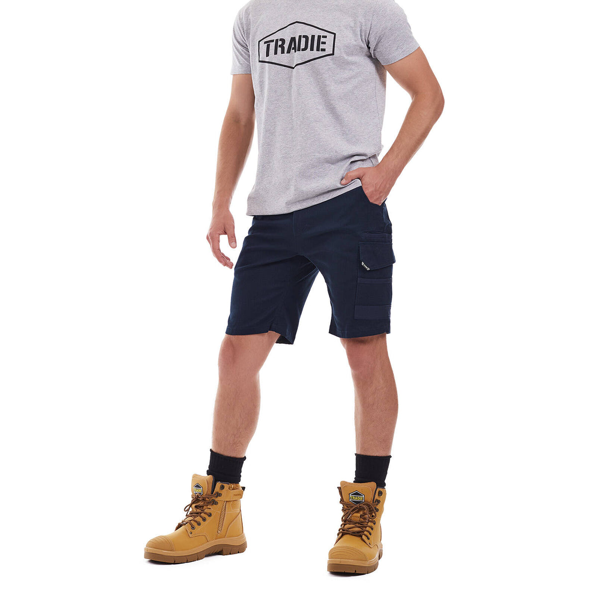 Tradie Core Navy Cargo Shorts - 82 - Image 5 of 7