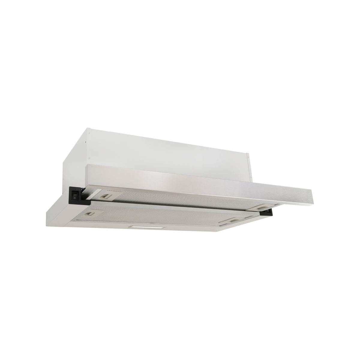 Esatto 60cm White Stainless Steel Fascia Slide Out Ducted Rangehood - Image 2 of 5