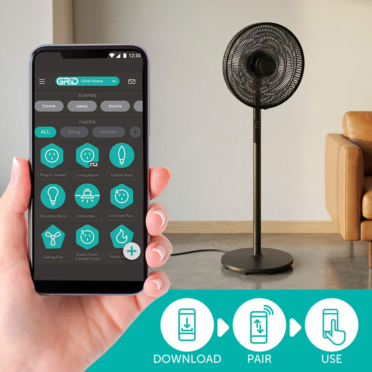 Arlec Smart 40cm DC Pedestal Fan With Remote - Image 5 of 7
