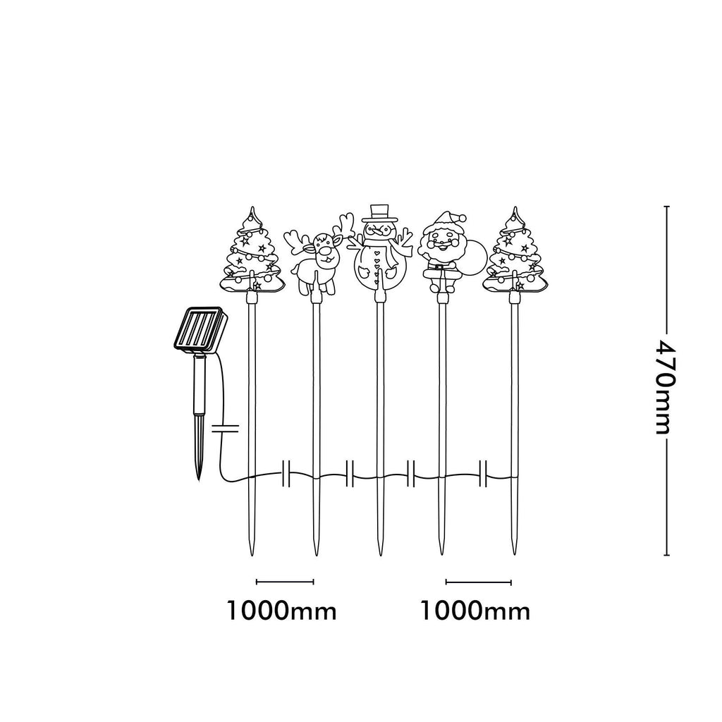 Arlec 5 Solar Powered Santa And Friends Stake Lights - Image 5 of 6