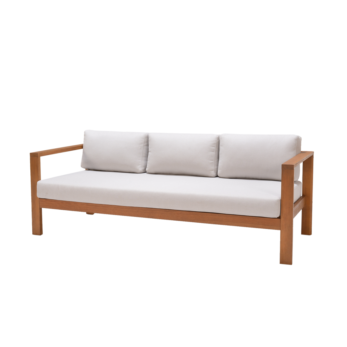 Mimosa Santo 3 Seater Timber Lounge with Cushion - Image 2 of 4