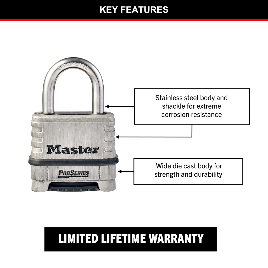 Master Lock Stainless Steel Combination Lock - Image 2 of 9
