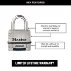 Master Lock Stainless Steel Combination Lock - Image 2 of 9