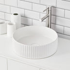 CIBO White Gloss Fluted Round Basin - Image 2 of 3